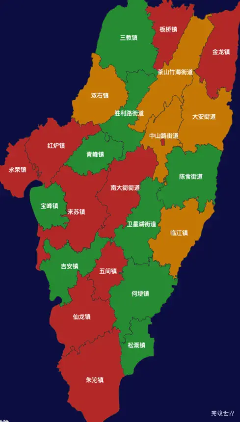 echarts重庆市永川区地图渲染效果实例